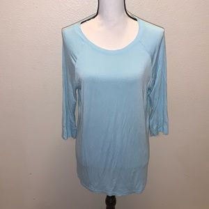 Honeydew intimates light blue stretchy 3/4 sleeves pajama shirt